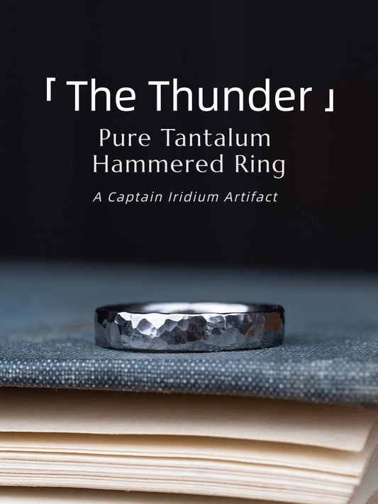 Pure Tantalum Ring | Hand-Forged Hammered Mirror Finish