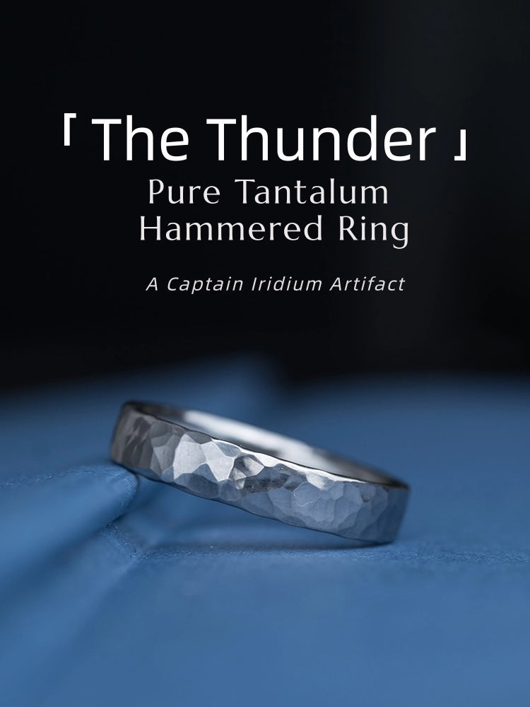 Pure Tantalum Ring | Hand-Forged Hammered Mirror Finish