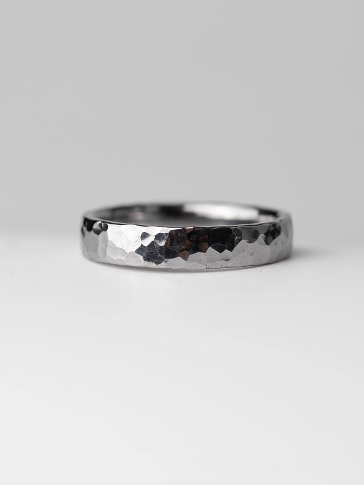 Pure Tantalum Ring | Hand-Forged Hammered Mirror Finish